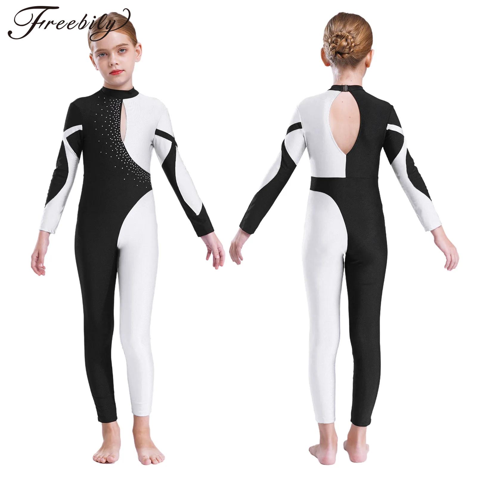 Yoga Fitness Model - Kids Girls Rhinestones Ballet Dance Leotards