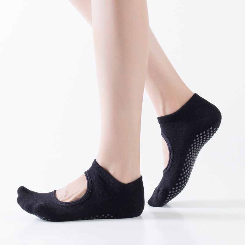 Yoga Fitness Exercises - Backless Women Pilates Socks Silicone Non-Slip