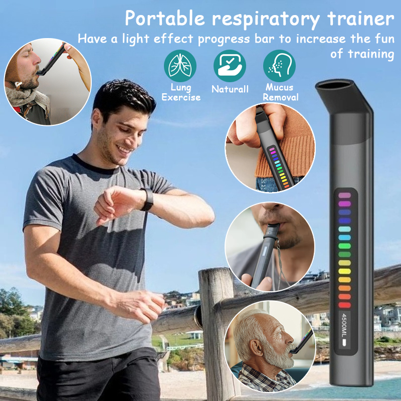 Yoga Fitness Exercises - Electronic Breathing Trainer Respiratory Tester Running