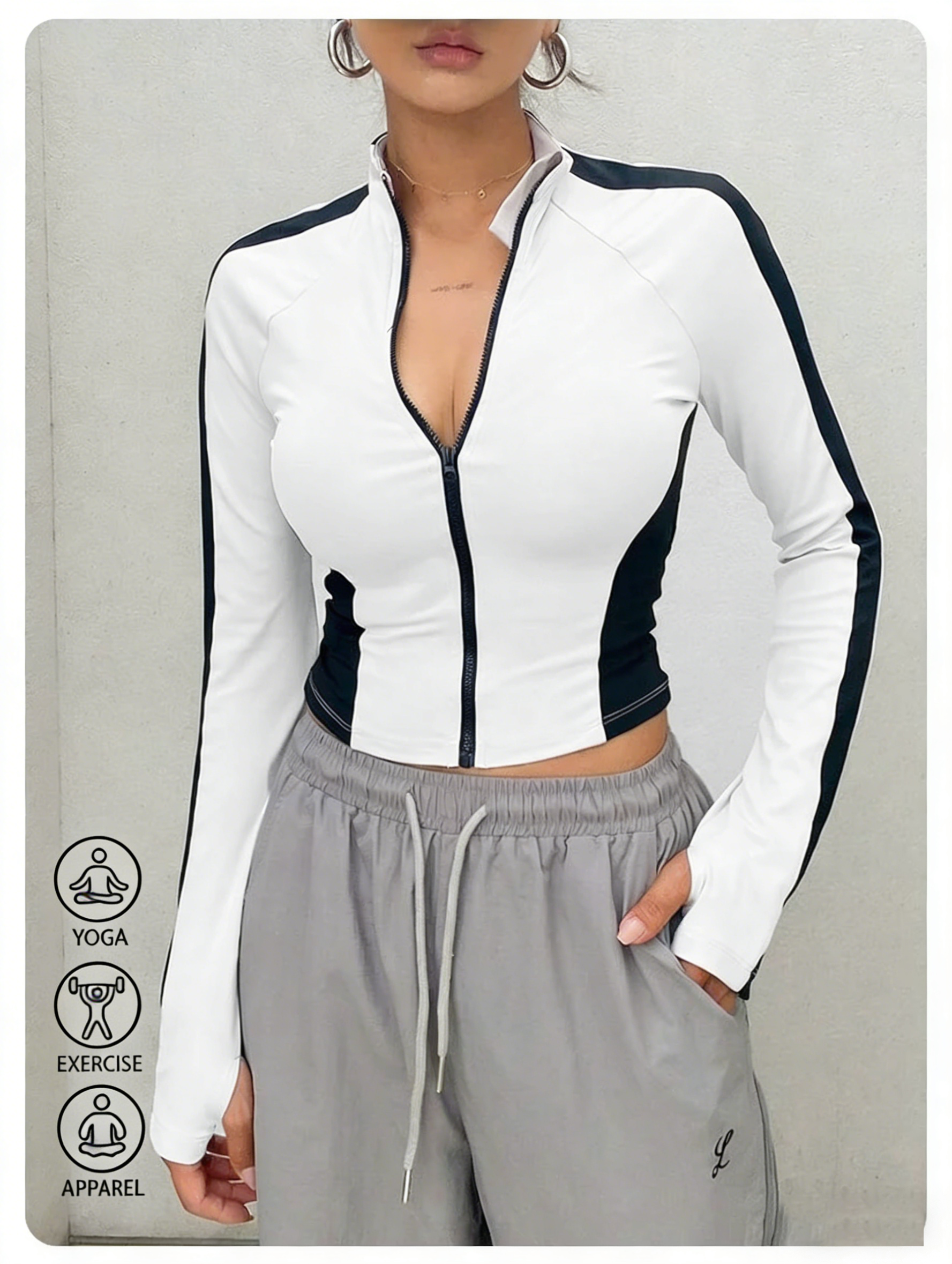 Yoga Fitness Women - Yoga Clothes Stand Up Collar Jacket