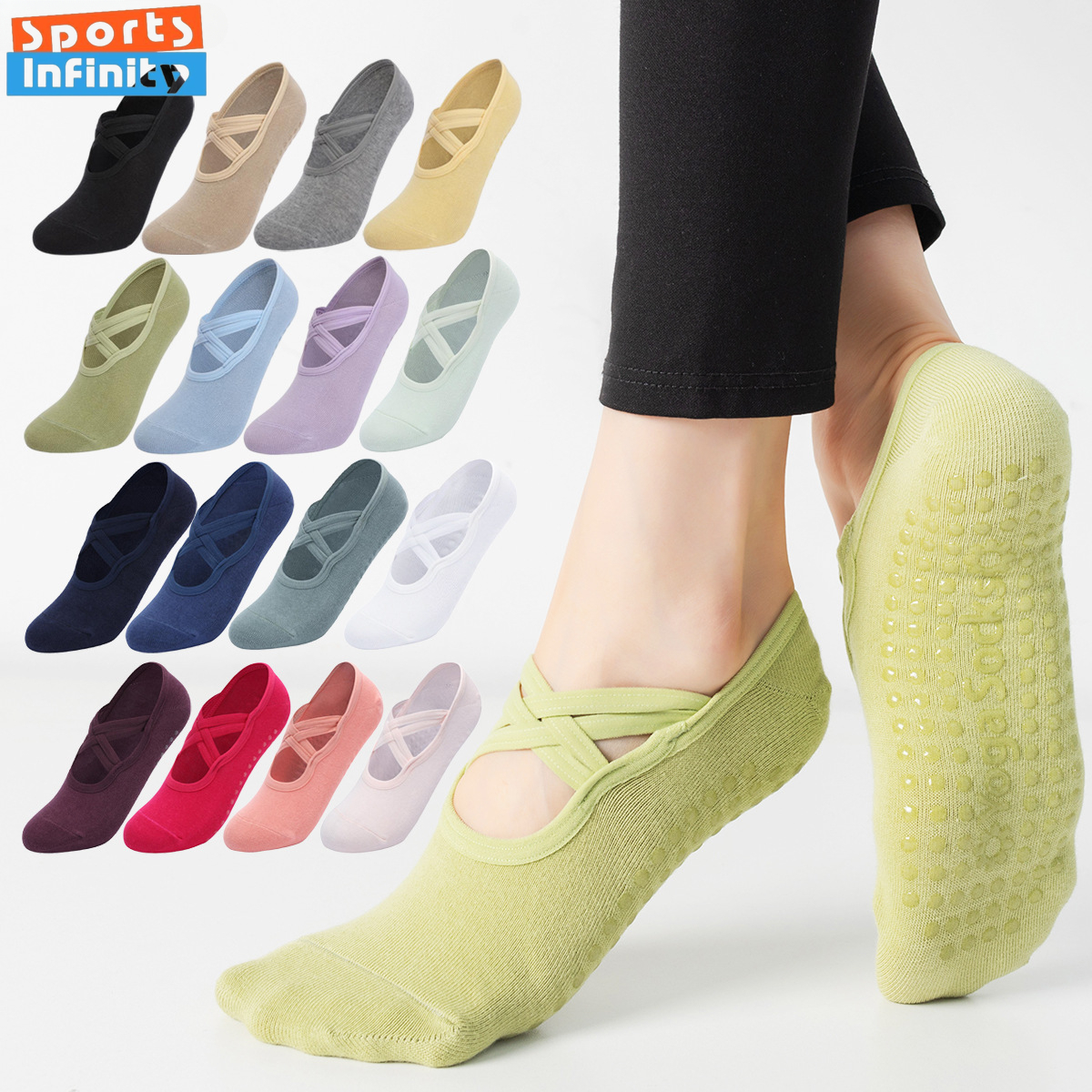 Yoga Fitness Dance - Fashion Cross Straps Backless Yoga Socks