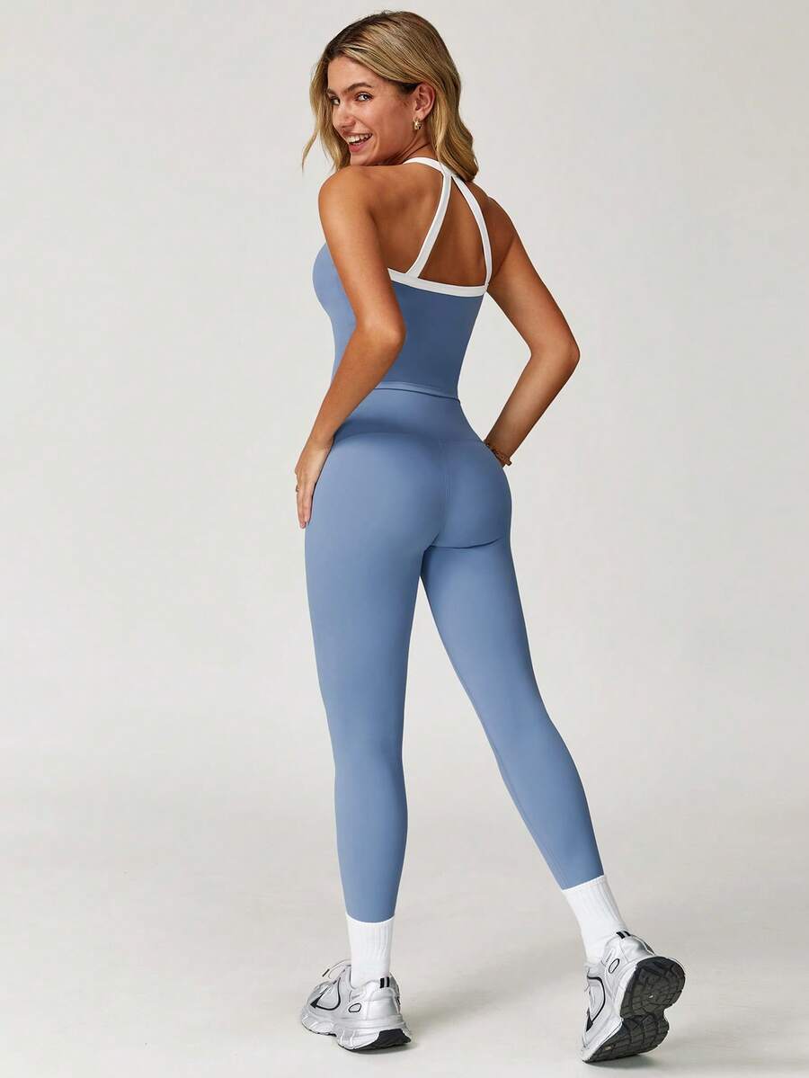 Womens 2 Piece Sports Set Vest - Yoga Fitness Leggings のレビューと価格