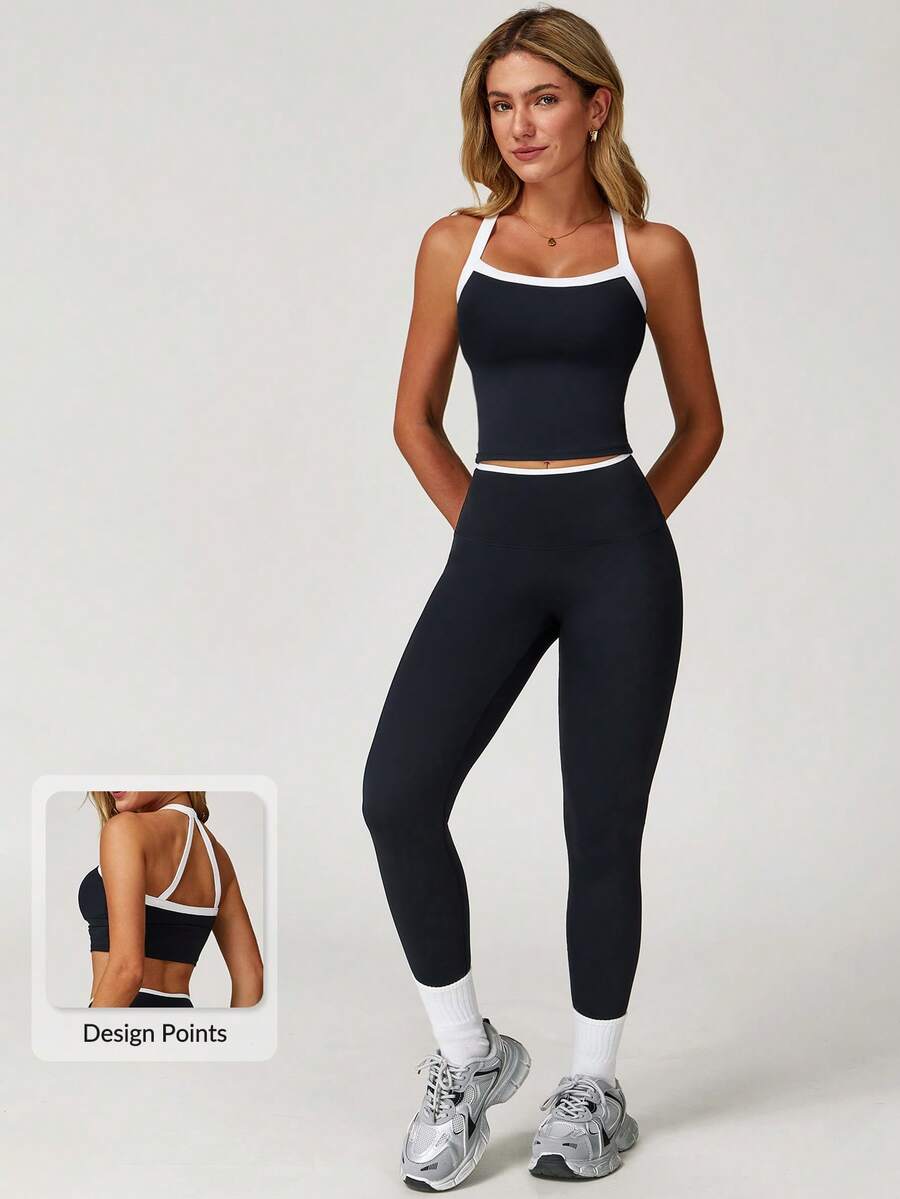 Womens 2 Piece Sports Set Vest - Yoga Fitness Leggings のレビューと価格
