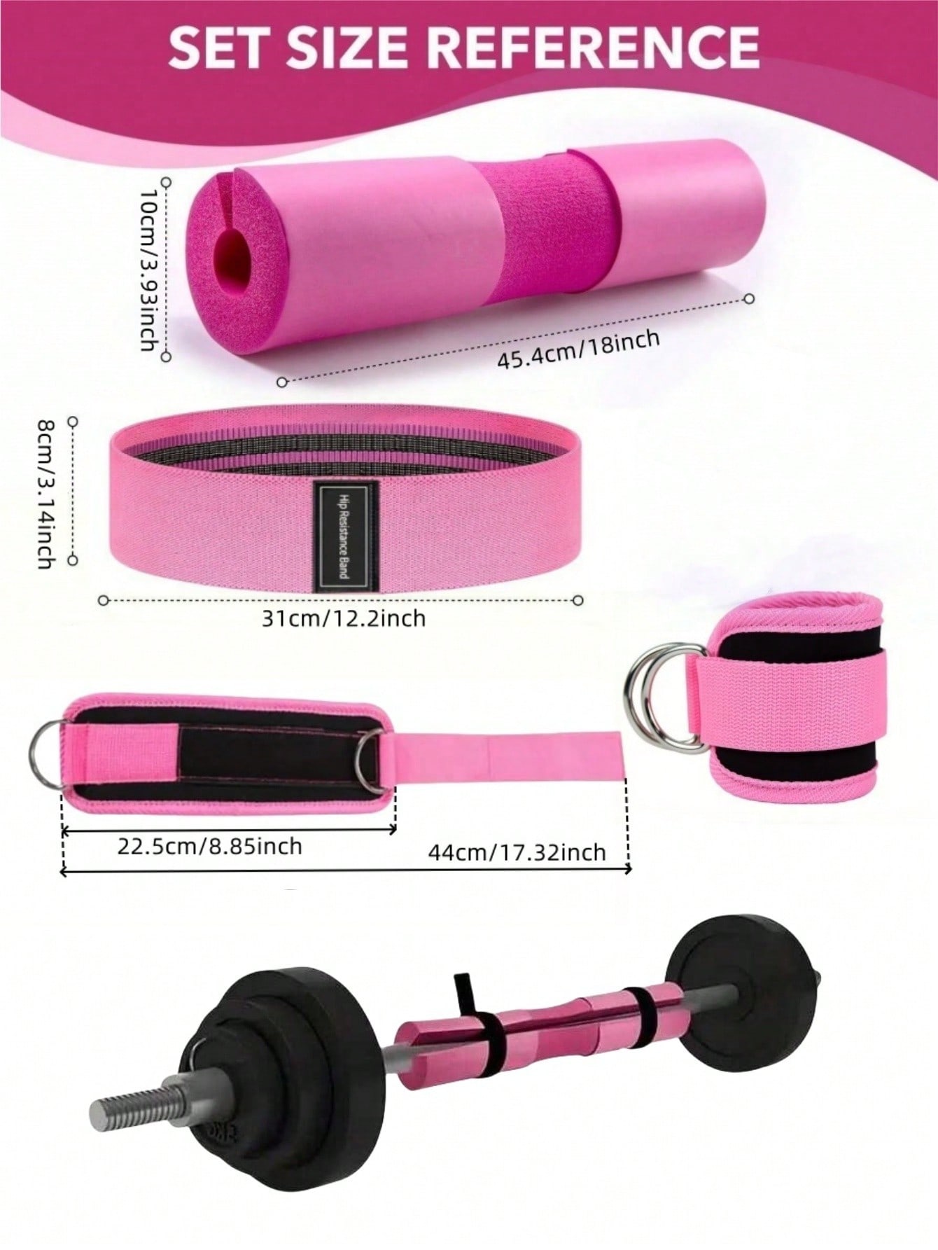1pc/5pcs Barbell Squat Pad Set - Hip Thrust Pad のレビューと価格