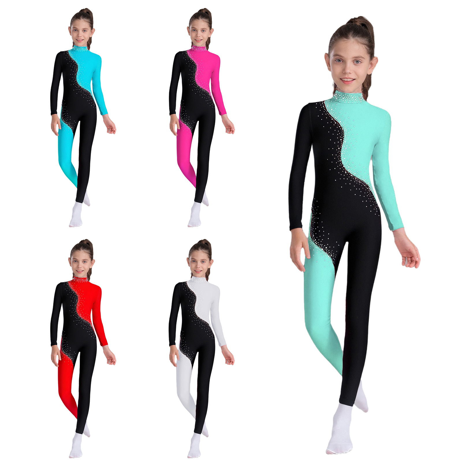 Kids Girls Shiny Rhinestone Fi - Yoga Fitness Model のレビューと価格
