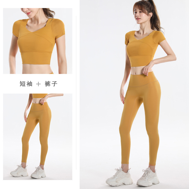 Quick Dry Set Sports Top With  - Yoga Fitness Women のレビューと価格