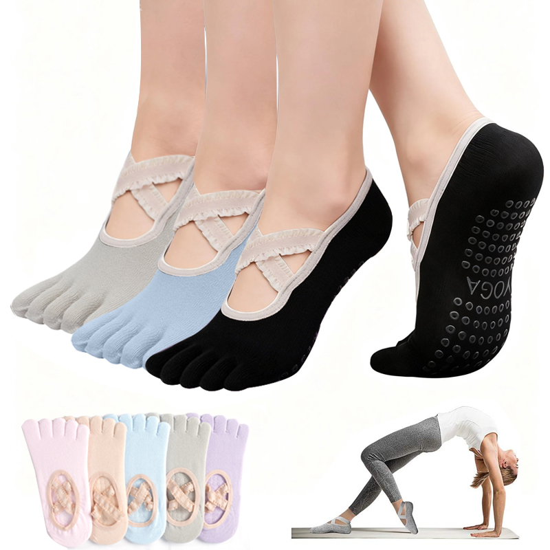 Ladies Non-Slip Pilates Socks  - Yoga Fitness Dance のレビューと価格