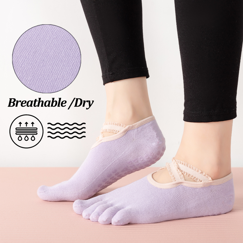 Ladies Non-Slip Pilates Socks  - Yoga Fitness Dance のレビューと価格