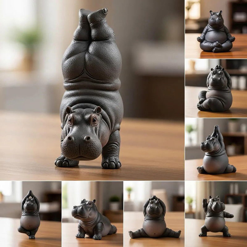 Yoga Master Hippo Statue Handc - Yoga Fitness Model のレビューと価格