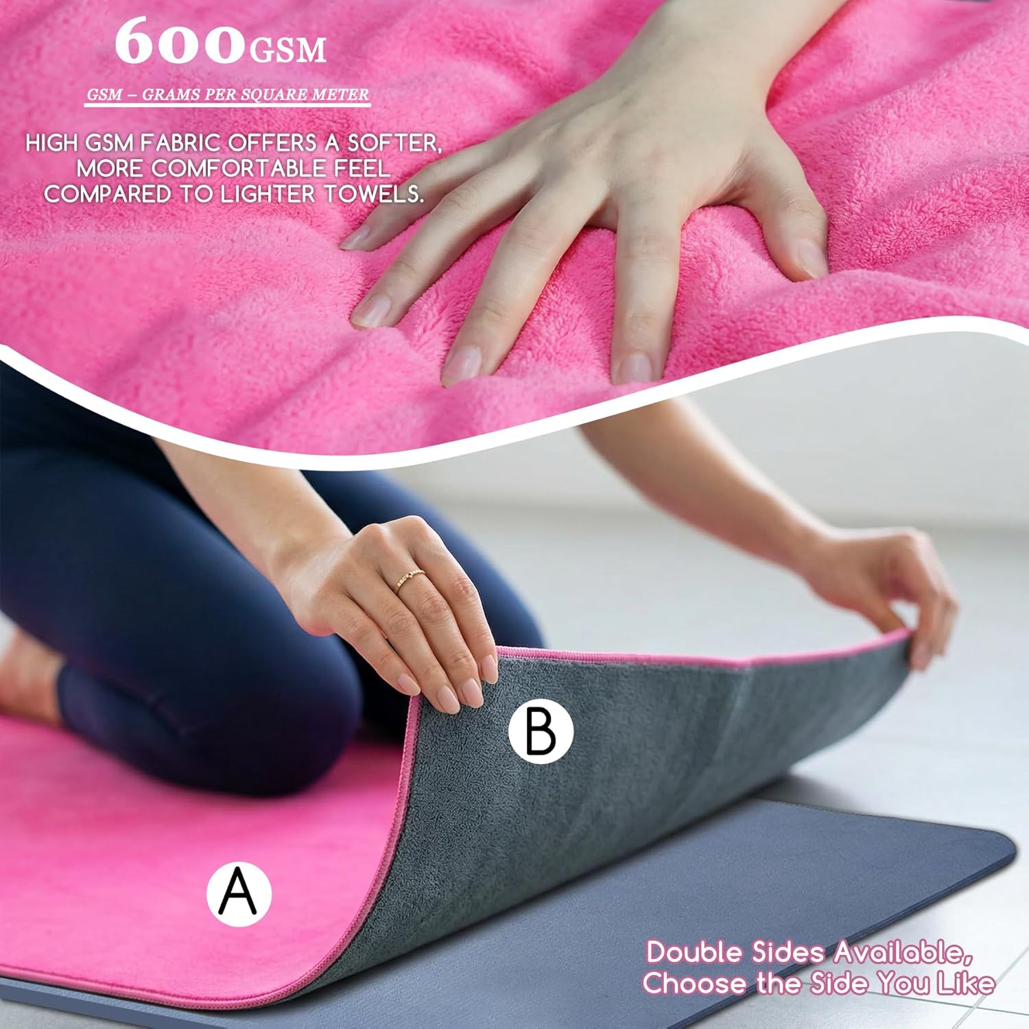 Yoga Mat Towel, Extra Thick 60 - Fitness Yoga Pilates のレビューと価格