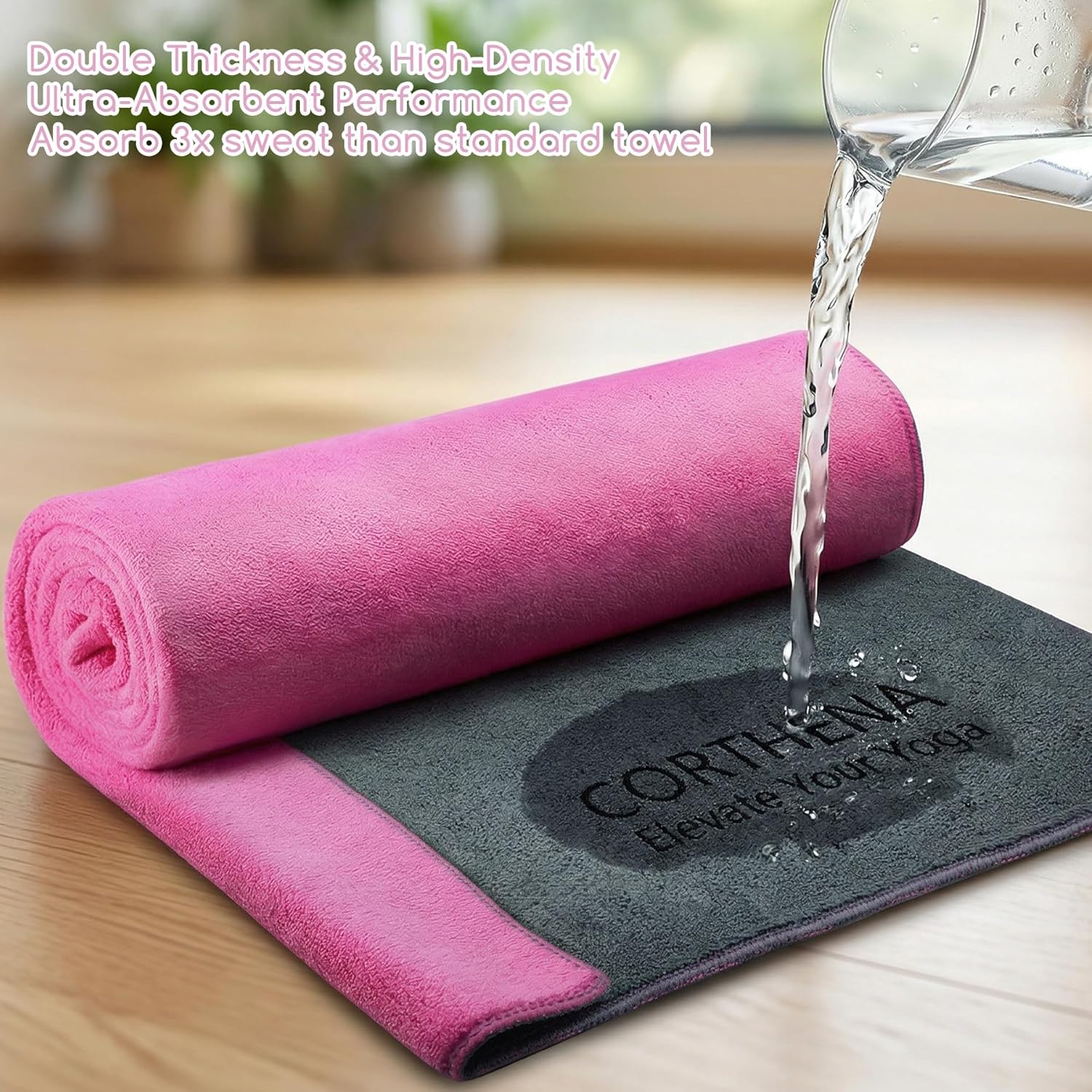 Yoga Mat Towel, Extra Thick 60 - Fitness Yoga Pilates のレビューと価格