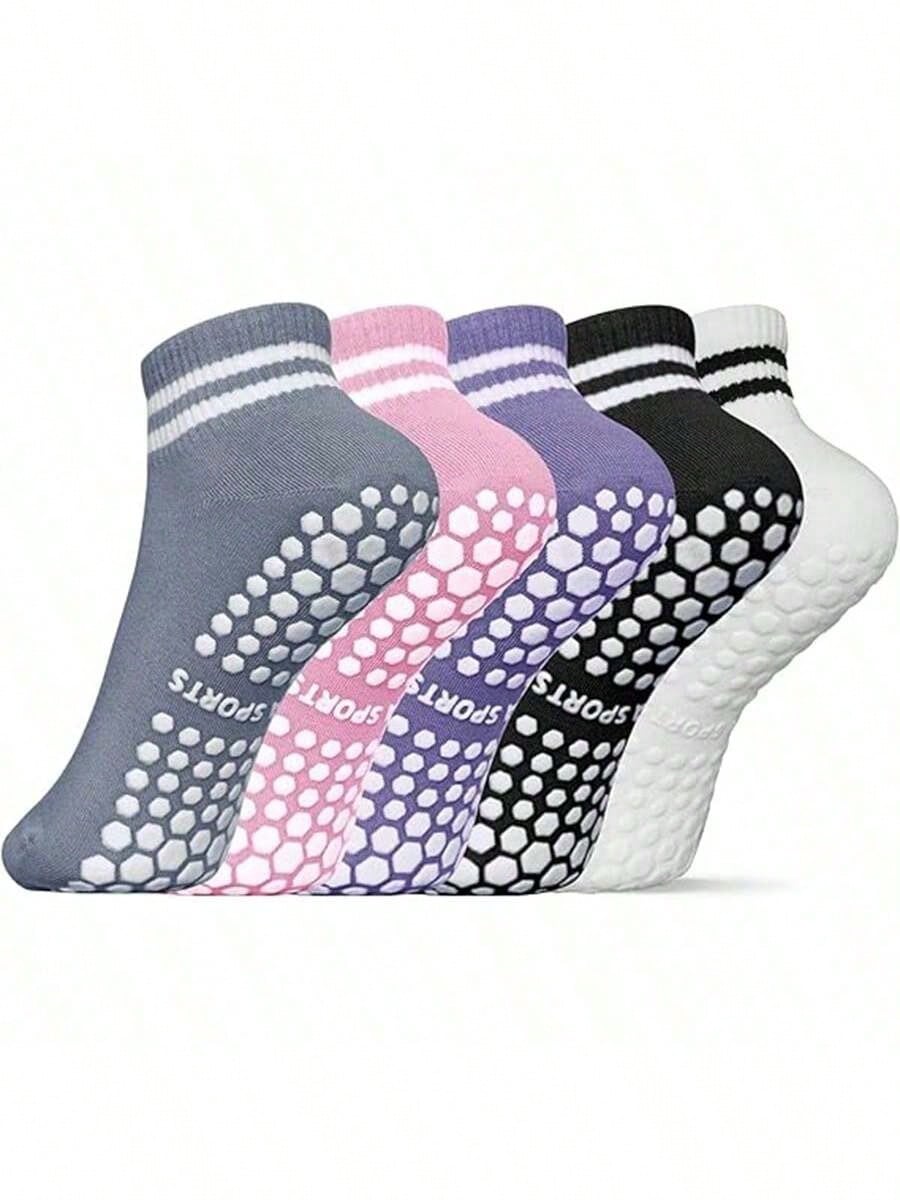 5 Pairs Women Double Stripe No - Fitness Yoga Pilates のレビューと価格