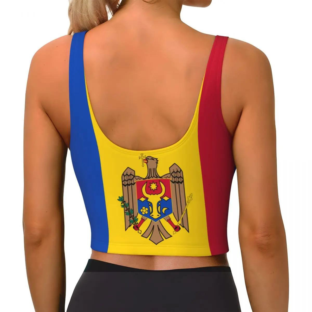 Moldova Flag Basic Tops Women  - Yoga Fitness Women のレビューと価格