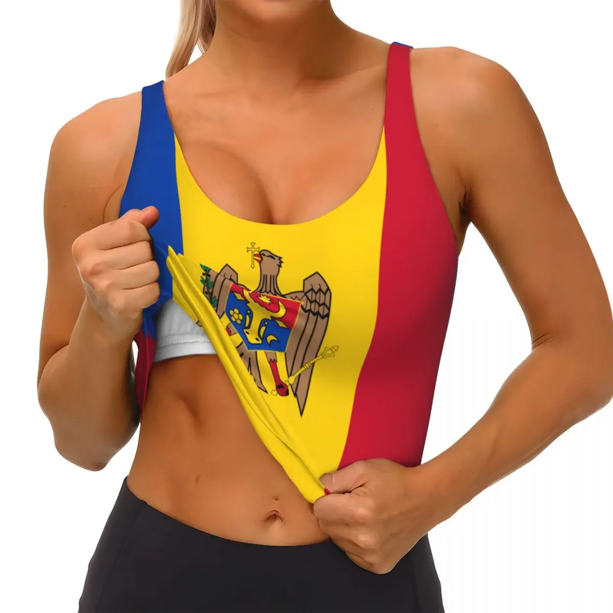 Moldova Flag Basic Tops Women  - Yoga Fitness Women のレビューと価格