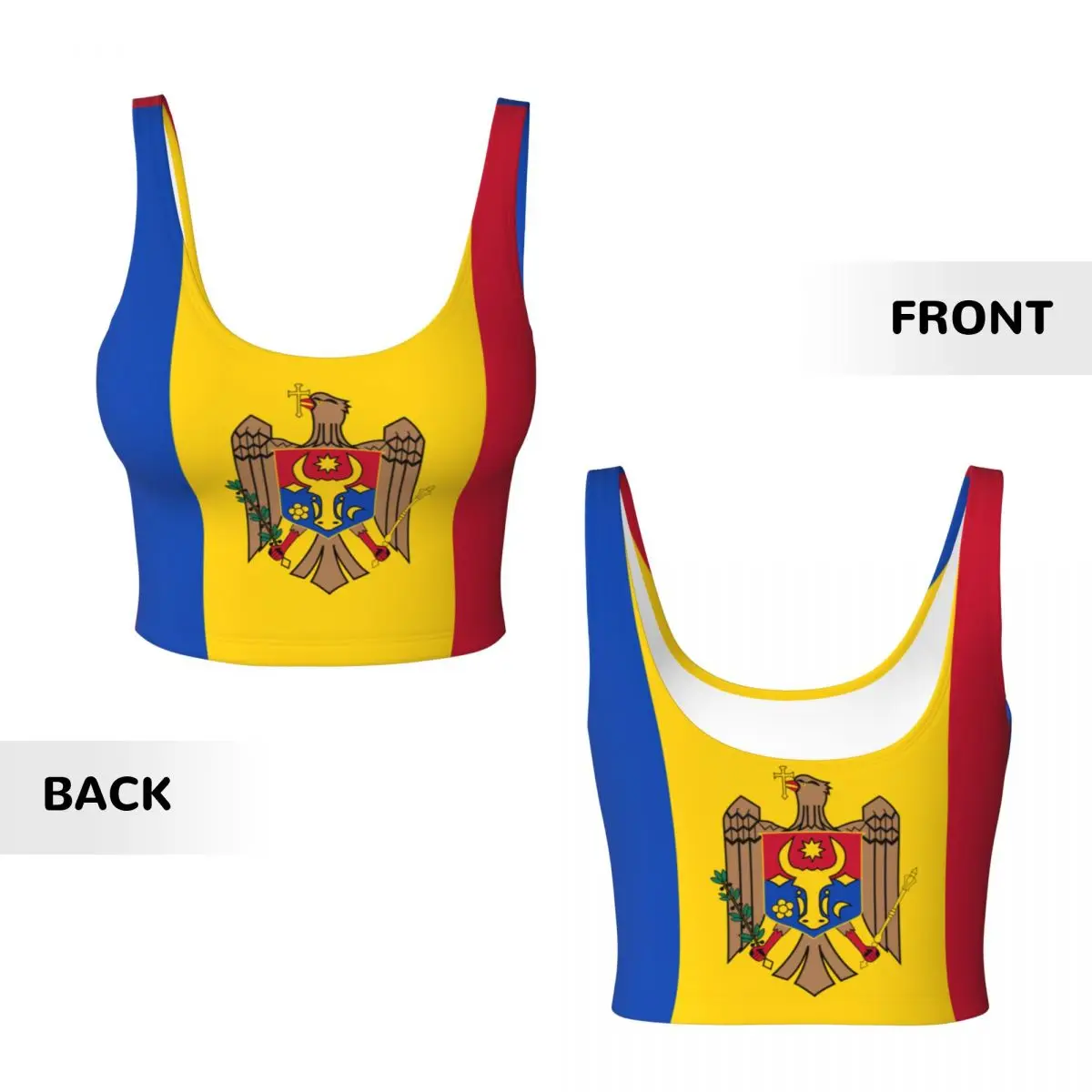Moldova Flag Basic Tops Women  - Yoga Fitness Women のレビューと価格