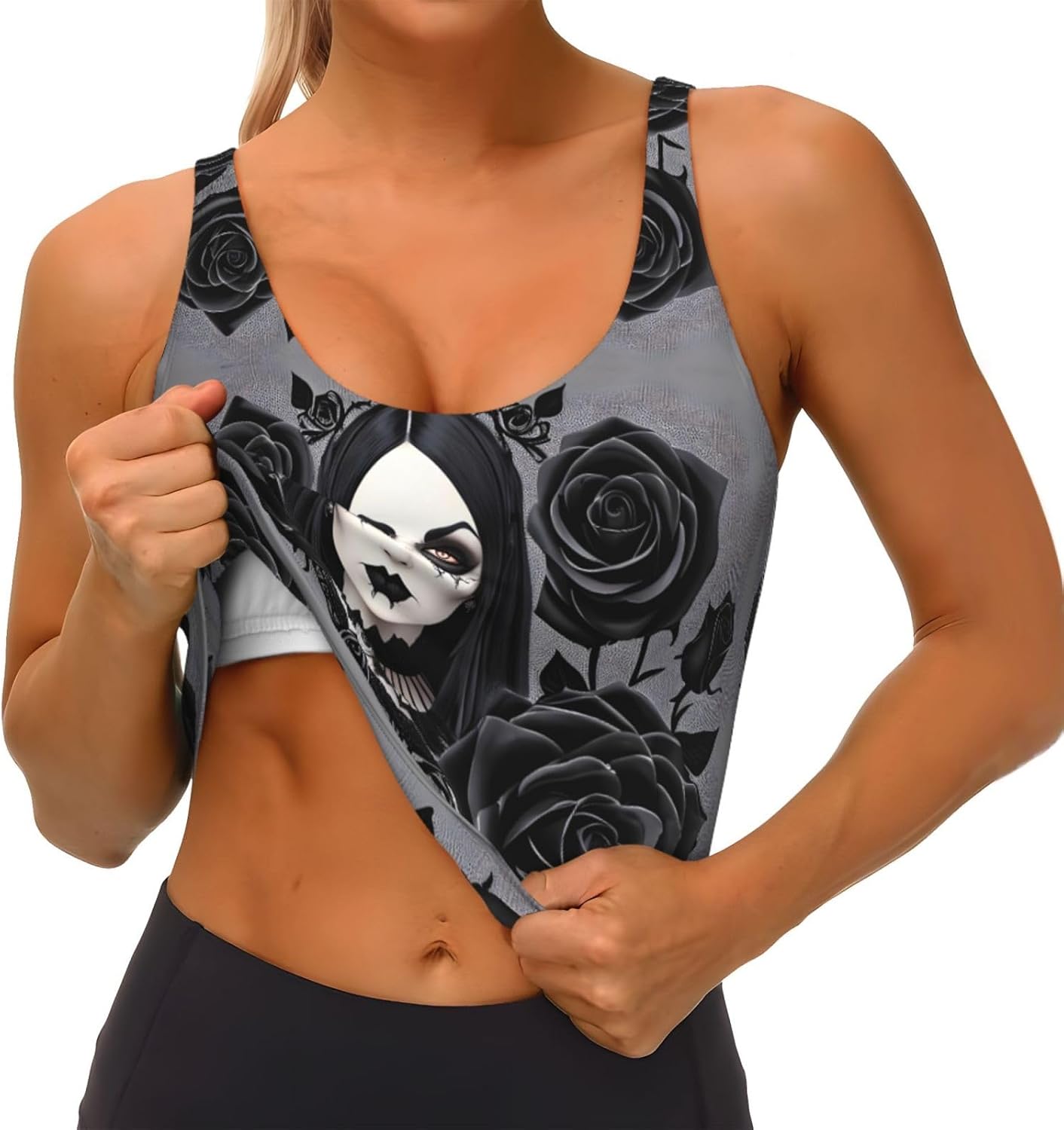 gothic black roses Printed Wom - Yoga Fitness Women のレビューと価格