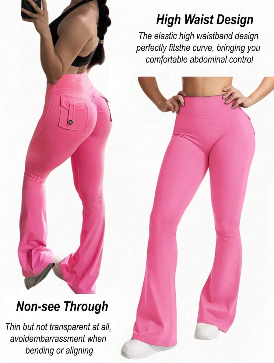 3PCS Women High-Waisted Flared - Yoga Fitness Leggings のレビューと価格