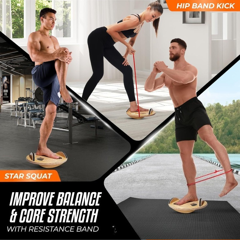 Wooden Fitness Balance Board A - Yoga Fitness Exercises のレビューと価格