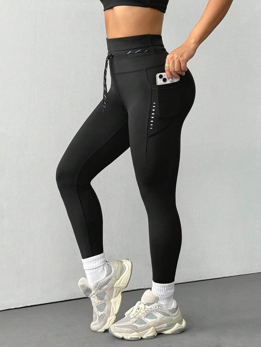 Women Solid Color Drawstring W - Yoga Fitness Leggings のレビューと価格