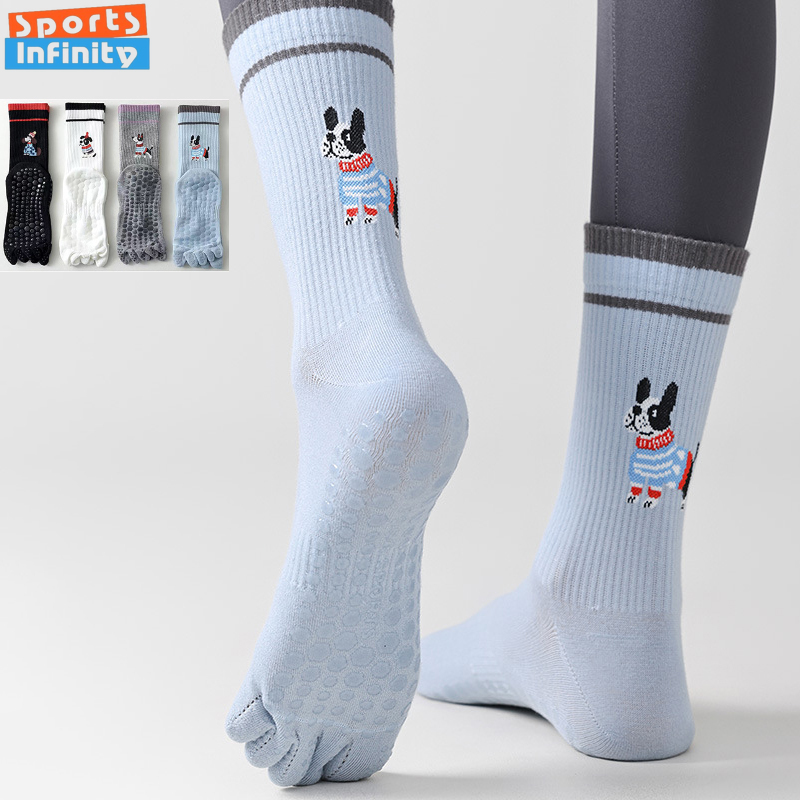 Cute Dog Print Yoga Socks Anti - Yoga Fitness Dance のレビューと価格