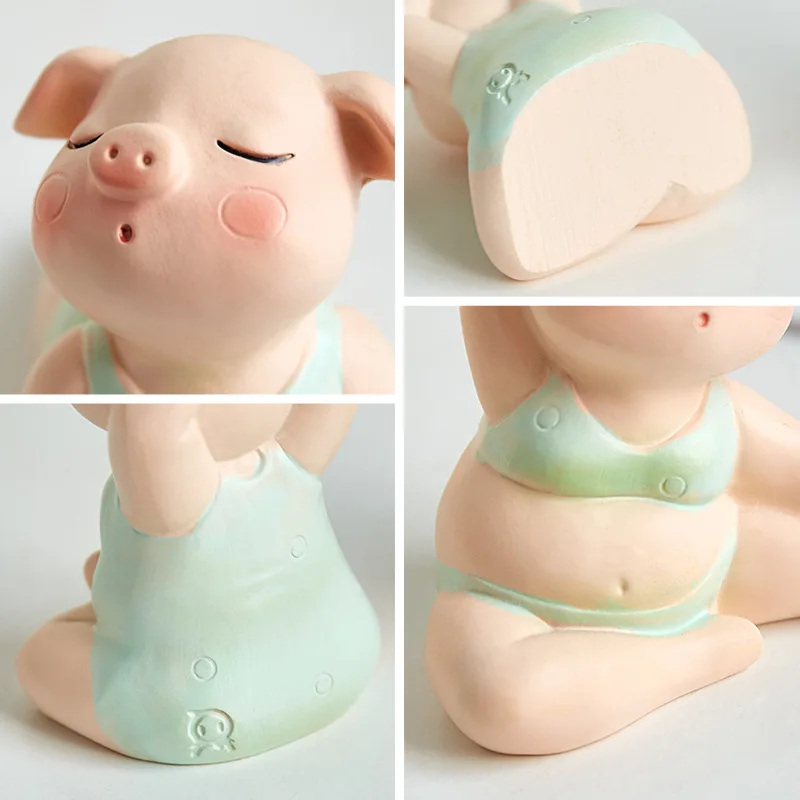 Mini Piglet Resin Sculpture De - Yoga Fitness Model のレビューと価格