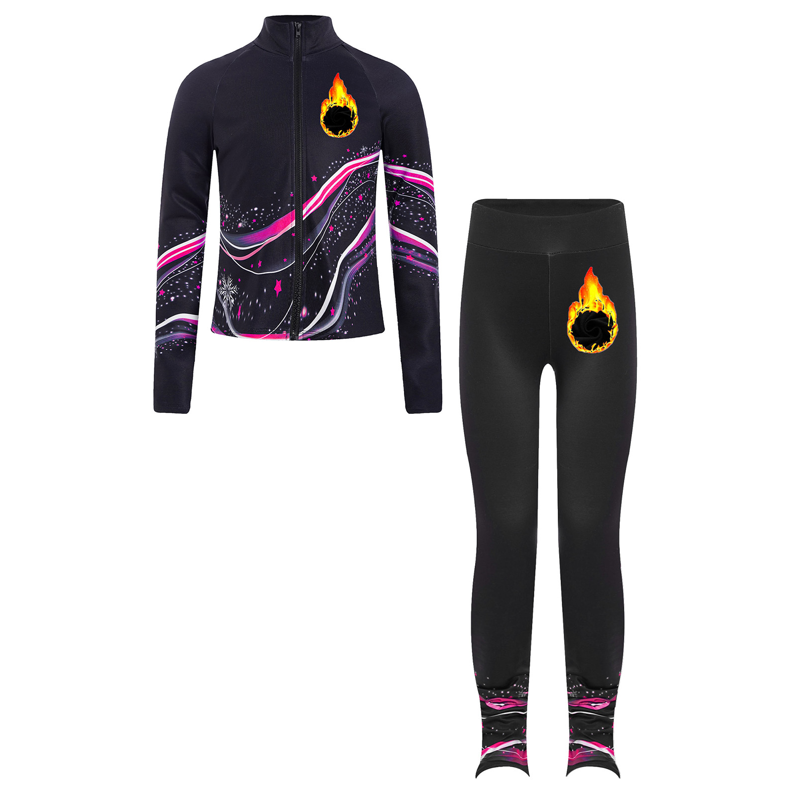 Kids Girls Fleece Figure Skati - Yoga Fitness Model のレビューと価格