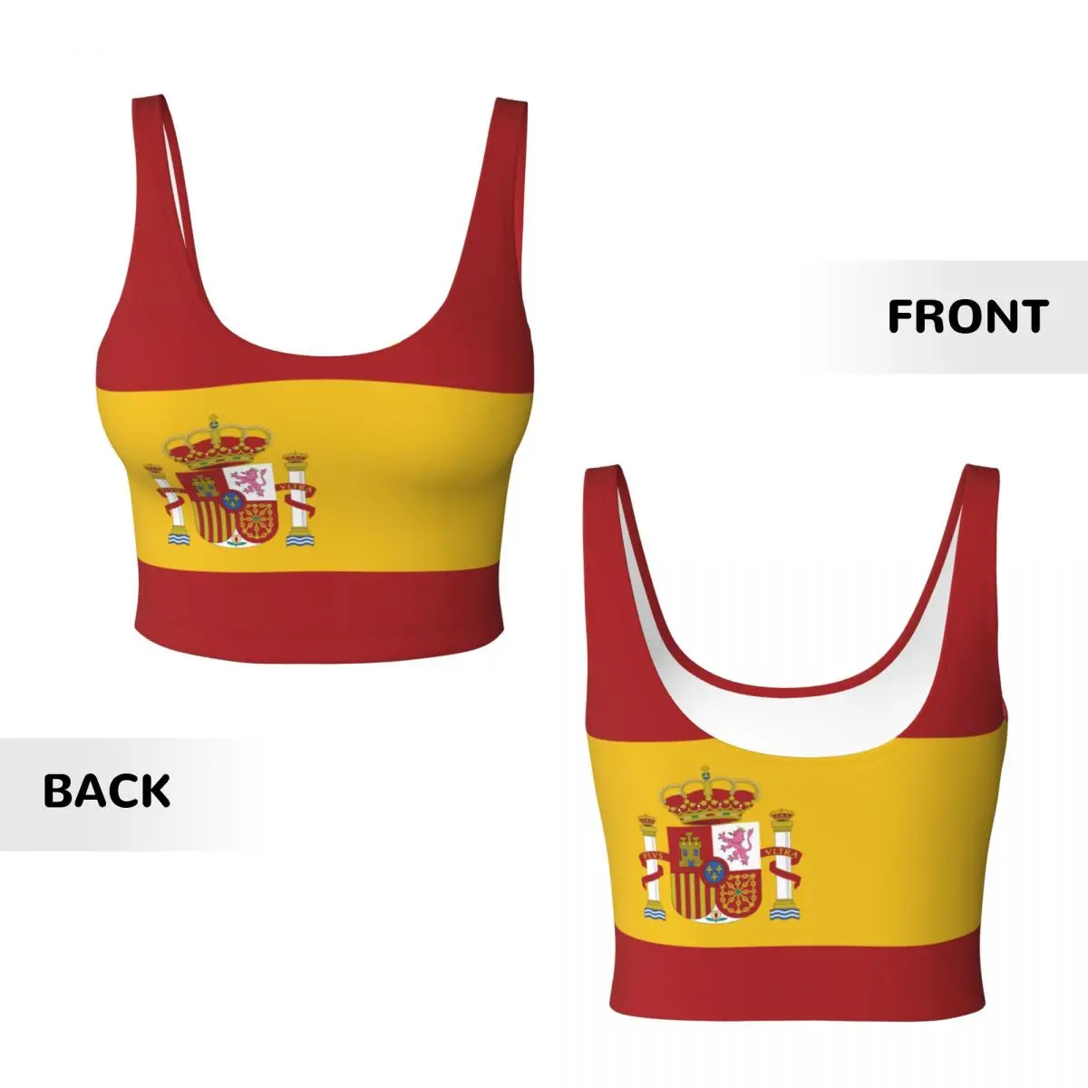 Spain Flag Basic Tops Women Sa - Yoga Fitness Women のレビューと価格
